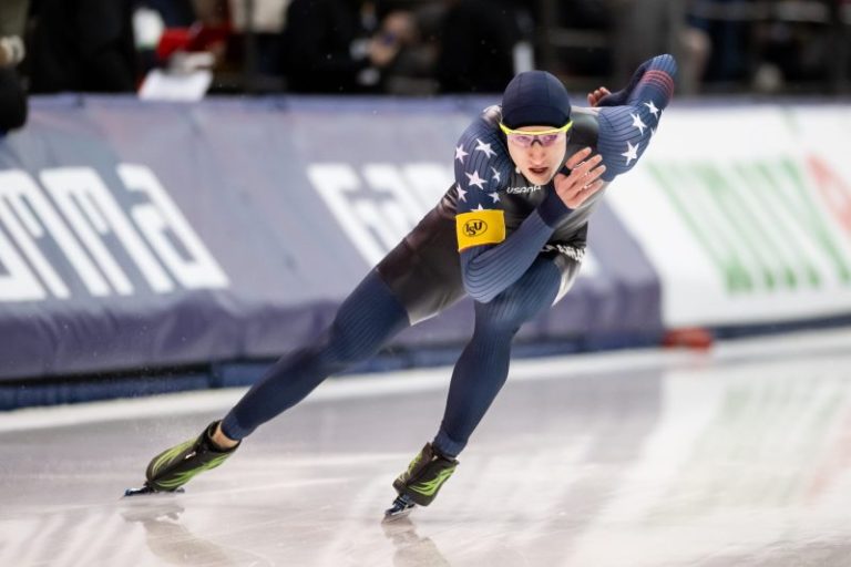 Stolz begins Olympics push with World Cup speed skating on fastest ice