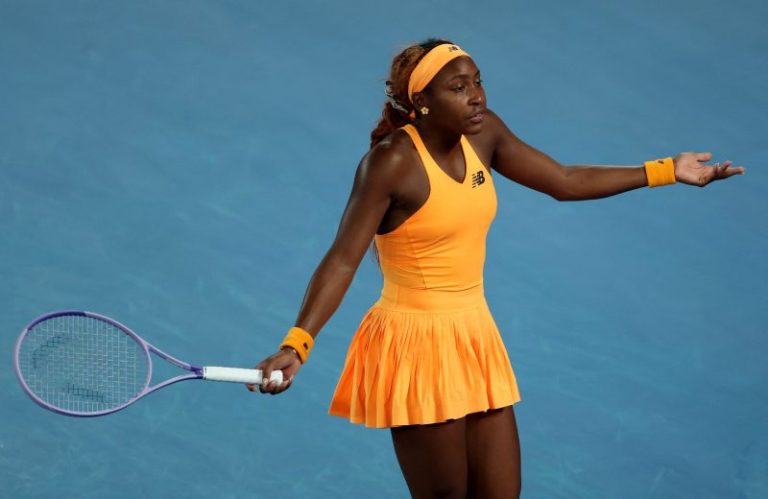 Coco Gauff smashes racket in frustration after Aussie Open loss