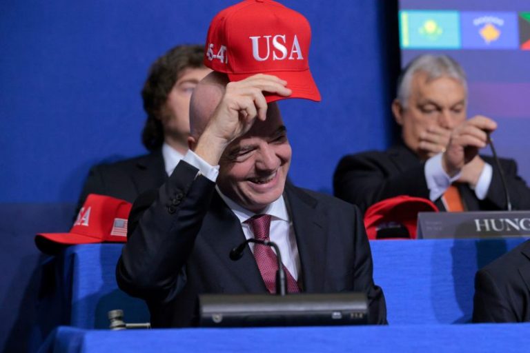 FIFA boss wears MAGA-style hat at Trump’s Board of Peace meeting